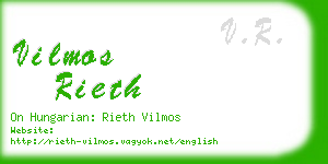 vilmos rieth business card